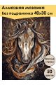 Алмазная мозаика без подрамника «Золотой конь» 40x30 см, 50 цветов