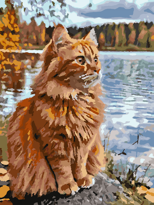 Картина по номерам без подрамника «Рыжий кот» 25x20 см