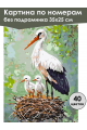 Картина по номерам без подрамника «Аисты» 35x25 см