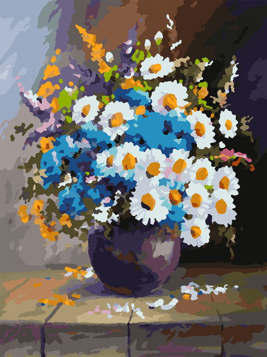 Картина по номерам без подрамника «Полевые цветы» 25x20 см