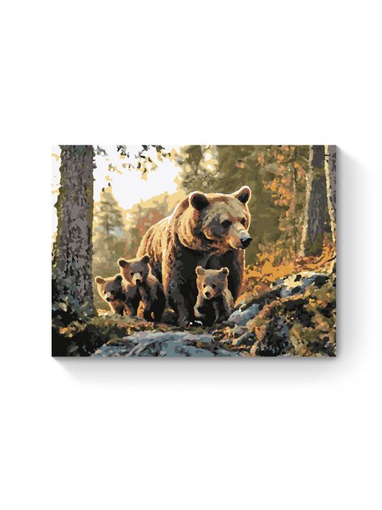 Картина по номерам на подрамнике «Медведица» 40x30 см