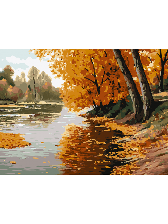 Картина по номерам без подрамника «Золотая осень» 40x30 см