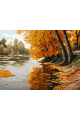 Картина по номерам без подрамника «Золотая осень» 40x30 см