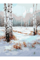 Картина по номерам без подрамника «Зимний лес» 40x30 см