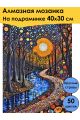 Алмазная мозаика на подрамнике «Отражение ночи» 40x30 см, 50 цветов
