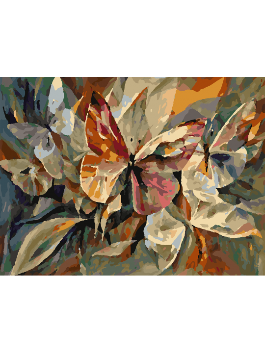 Картина по номерам без подрамника «Бабочки» 40x30 см