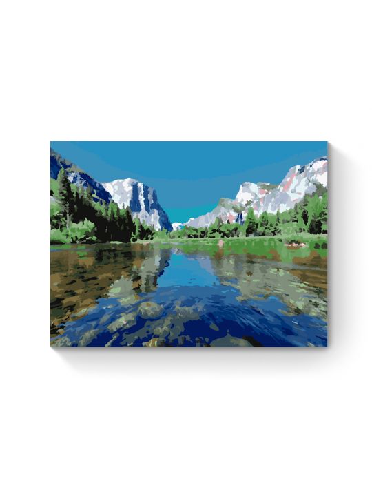 Картина по номерам на подрамнике «Берег озера» 35x25 см Картина по номерам на подрамнике «Берег озера» 35x25 см