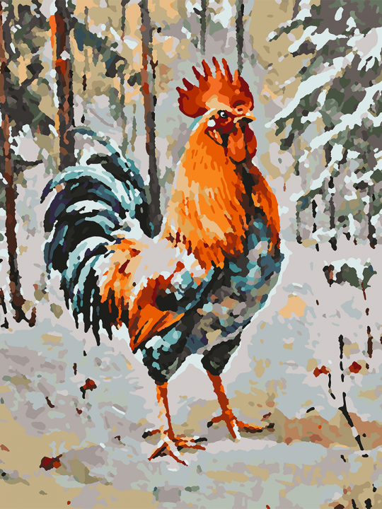 Картина по номерам без подрамника «Петя-петушок» 40x30 см