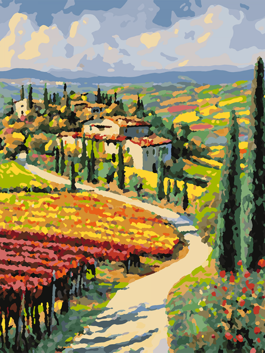 Картина по номерам без подрамника «Виды Тосканы» 40x30 см