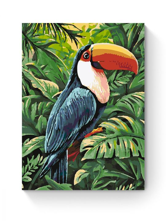Картина по номерам на подрамнике «Птица Тукан» 50x40 см