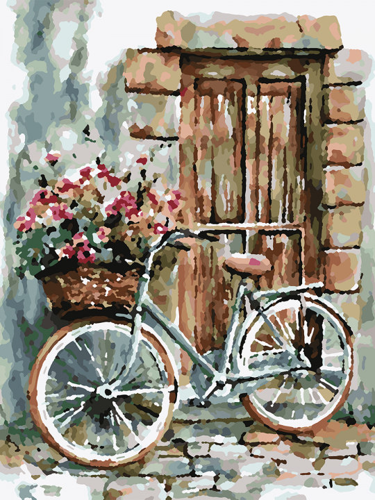 Картина по номерам без подрамника «Велосипед» 40x30 см Картина по номерам без подрамника «Велосипед» 40x30 см