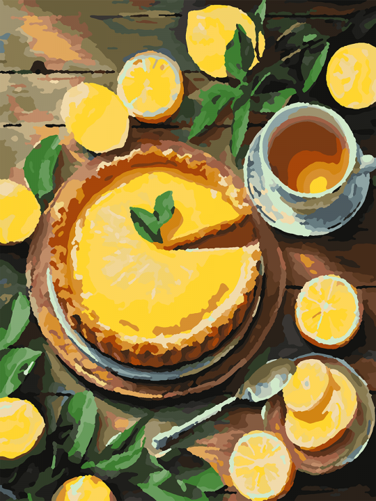 Картина по номерам без подрамника «Лимонный вкус» 25x20 см