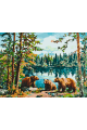 Картина по номерам без подрамника «Три медведя» 40x30 см