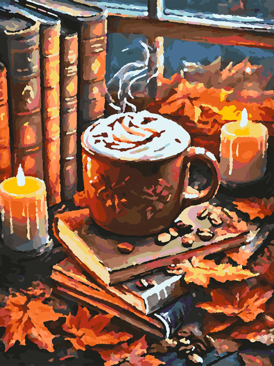 Картина по номерам без подрамника «Уютная осень» 40x30 см