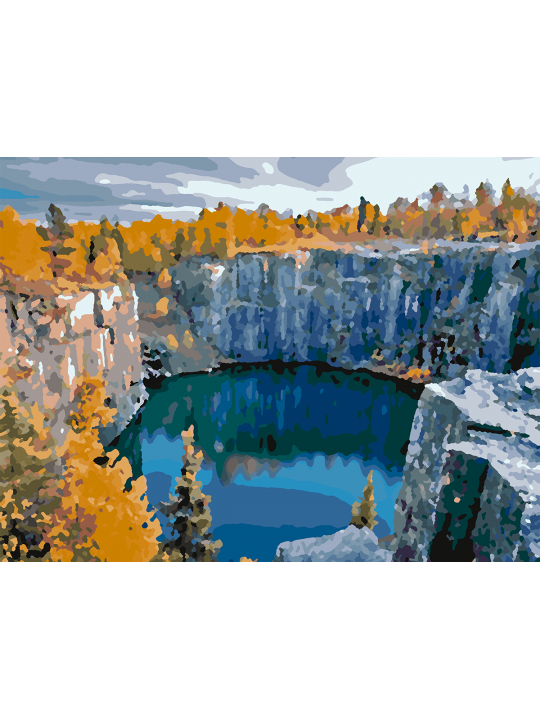 Картина по номерам без подрамника «Карелия осень» 40x30 см