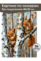 Картина по номерам без подрамника «Белочки» 40x30 см