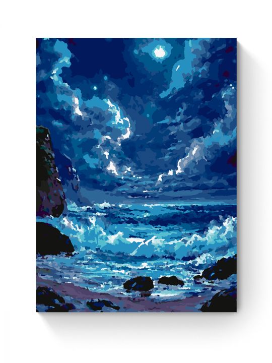 Картина по номерам на подрамнике «Ночное море» 50x40 см