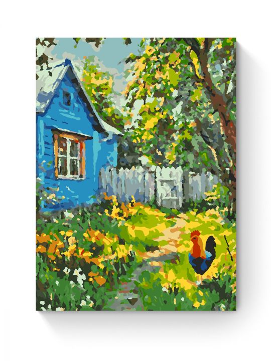 Картина по номерам на подрамнике «Деревенька» 40x30 см