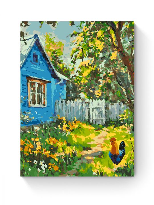 Картина по номерам на подрамнике «Деревенька» 50x40 см