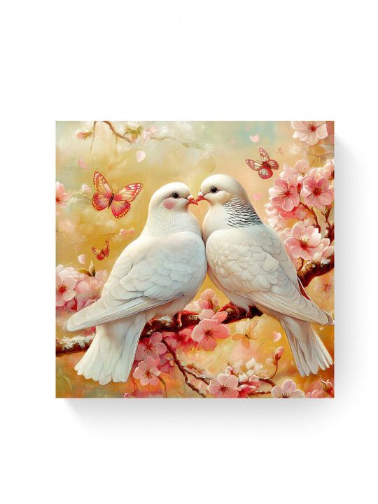 Алмазная мозаика на подрамнике «Голубки» 30x30 см