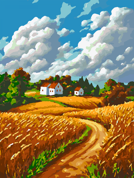 Картина по номерам без подрамника «Поля пшеницы» 40x30 см Картина по номерам без подрамника «Поля пшеницы» 40x30 см