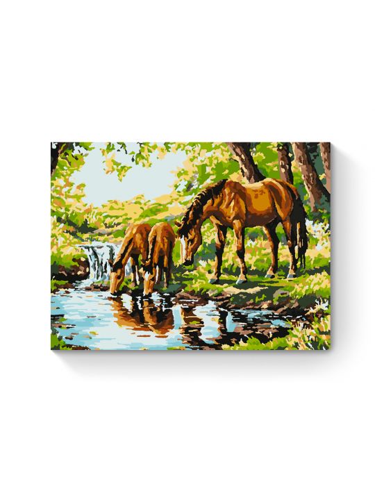 Картина по номерам на подрамнике «Водопой» 50x40 см