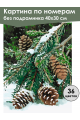 Картина по номерам без подрамника «Еловая ветвь» 40x30 см