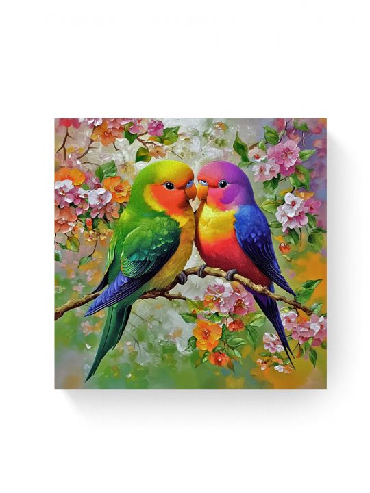 Алмазная мозаика на подрамнике «Попугаи» 30x30 см