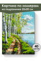 Картина по номерам на подрамнике «Березы у воды» 25x20 см