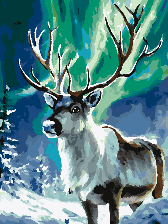 Картина по номерам без подрамника «Олень севера» 25x20 см