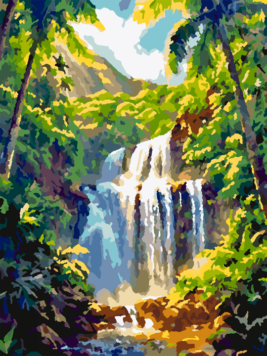 Картина по номерам без подрамника «Водопад» 25x20 см Картина по номерам без подрамника «Водопад» 25x20 см