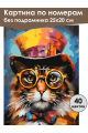 Картина по номерам без подрамника «Кот в очках» 25x20 см
