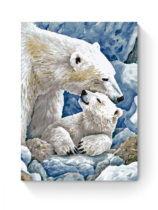 Картина по номерам на подрамнике «Белые медведи» 50x40 см Картина по номерам на подрамнике «Белые медведи» 50x40 см