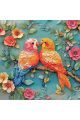 Алмазная мозаика без подрамника «Попугаи» 30x30 см
