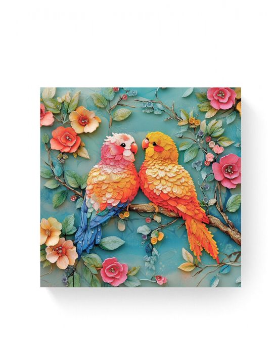 Алмазная мозаика на подрамнике «Попугаи» 40x40 см