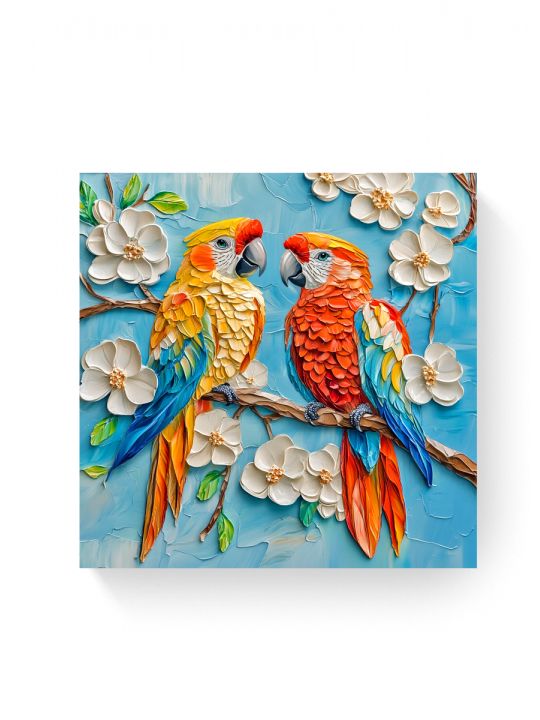 Алмазная мозаика на подрамнике «Попугаи» 40x40 см