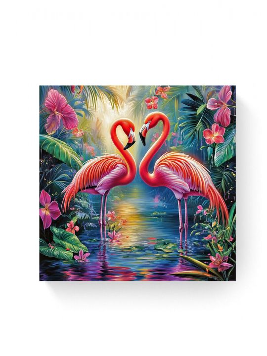 Алмазная мозаика на подрамнике «Фламинго» 40x40 см
