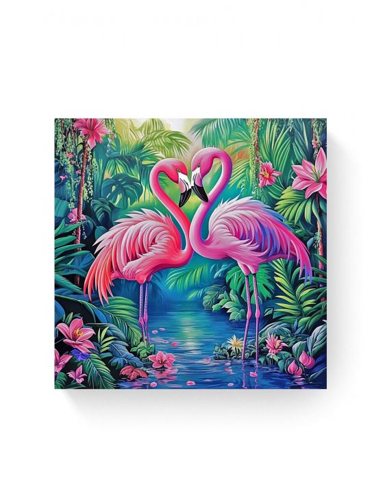 Алмазная мозаика на подрамнике «Фламинго» 40x40 см