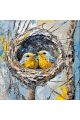 Алмазная мозаика без подрамника «Птенцы» 30x30 см