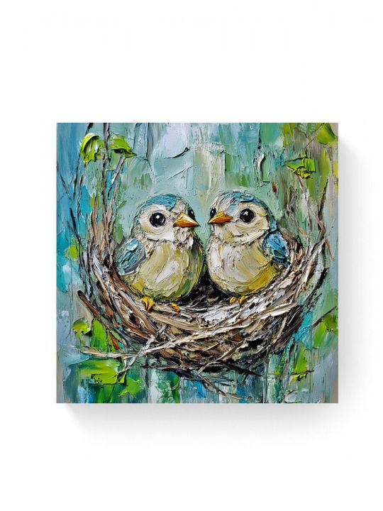 Алмазная мозаика на подрамнике «Птенцы» 40x40 см