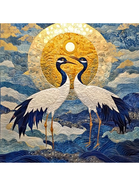 Алмазная мозаика без подрамника «Журавли» 30x30 см