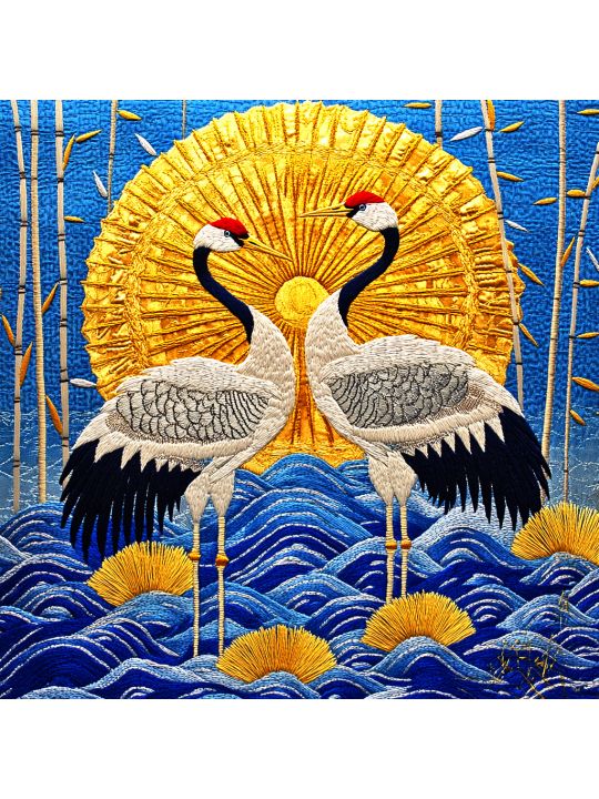 Алмазная мозаика без подрамника «Журавли» 40x40 см