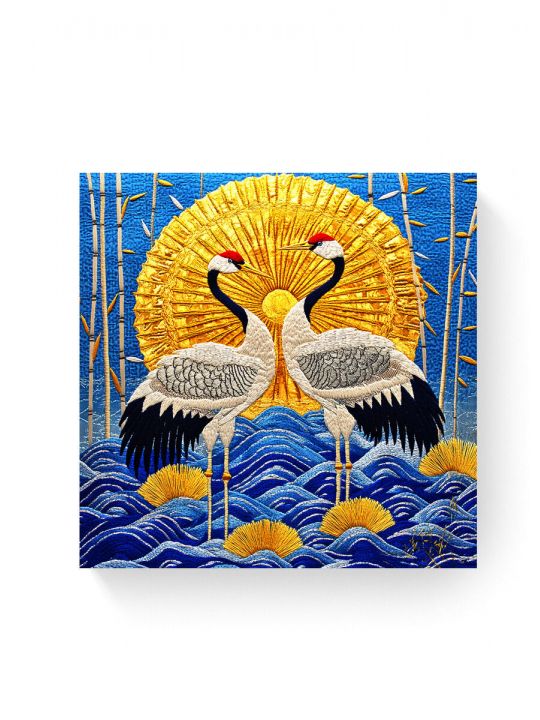 Алмазная мозаика на подрамнике «Журавли» 30x30 см