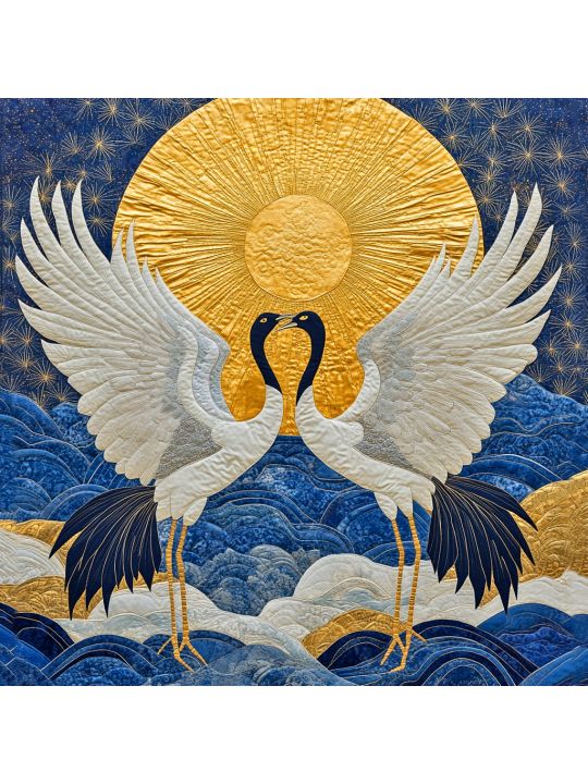 Алмазная мозаика без подрамника «Журавли» 70x70 см