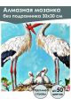 Алмазная мозаика без подрамника «Аисты» 30x30 см