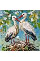 Алмазная мозаика без подрамника «Аисты» 40x40 см