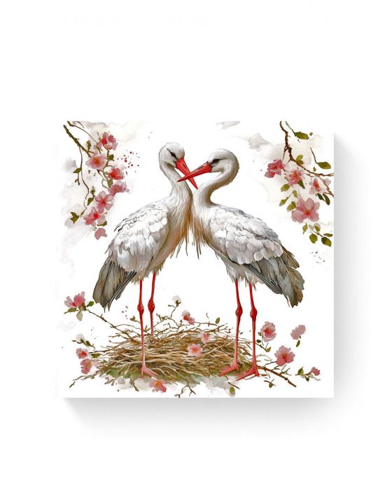 Алмазная мозаика на подрамнике «Аисты» 40x40 см