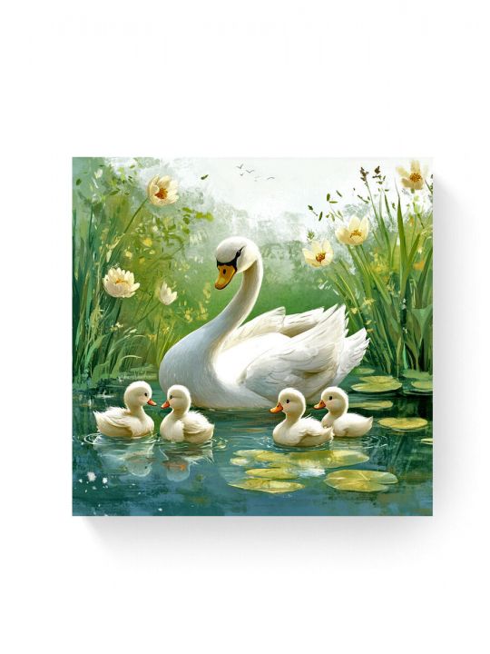 Алмазная мозаика на подрамнике «Лебеди» 40x40 см