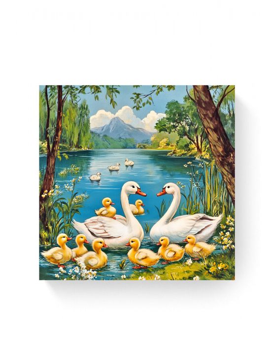 Алмазная мозаика на подрамнике «Лебеди» 30x30 см