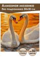 Алмазная мозаика без подрамника «Лебеди» 30x30 см